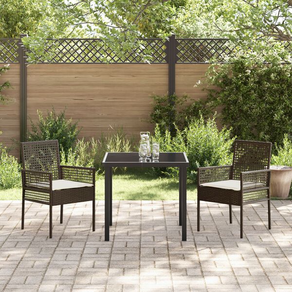 vidaXL Sedia da Giardino 2 pcs Marrone 53 x 60 x 85cm polyrattan