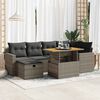 vidaXL Set Divano da Giardino 8pz con Cuscini Grigio Polyrattan Acacia