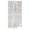 vidaXL Divisorio Ambienti 3Pannelli Bianco Legno Massello di Paulownia