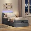 vidaXL Pouf Letto con Materasso e LED Grigio Scuro 80x200cm in Tessuto