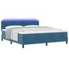 vidaXL Letto a Sorgente LED con led Blu Scuro 180 x 200 cm Velluto