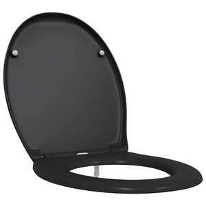 vidaXL Sedile del WC Nero 47 x 37 x 4 cm Duroplast
