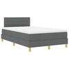 vidaXL Letto a Sorgente LED con led Grigio scuro 120 x 200 cm Tessuto