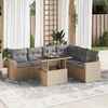 vidaXL Set Divani da Giardino 7 pz con Cuscini Beige in Polyrattan