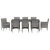vidaXL Set da Pranzo per Giardino con cuscino 9 pcs Grigio polyrattan