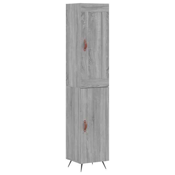 vidaXL Credenza Grigio Sonoma 34,5x34x180 cm in Legno Multistrato