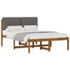 vidaXL Letto con Testiera Rivestita Naturale e Grigio Chiaro