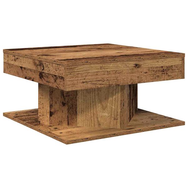 vidaXL Tavolino da Salotto Legno Antico 55x55x30 cm Legno Multistrato