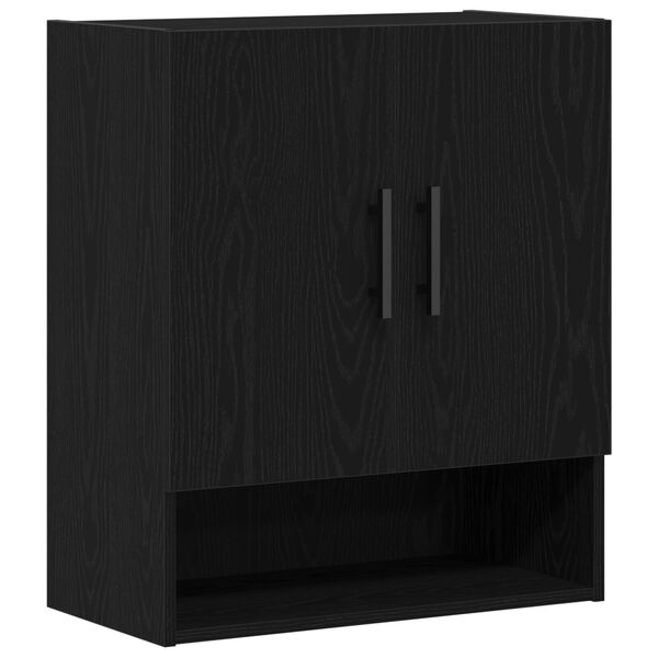 vidaXL Armadietto a muro Rovere nero 60 x 31 x 70 cm Legno multistrato
