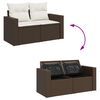 vidaXL Set Divani da Giardino 9pz con Cuscini Marrone in Polyrattan