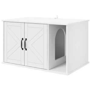 vidaXL Casa per Gatti Bianco 85 x 55 x 50 cm Legno multistrato