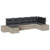vidaXL Set Divano da Giardino 7 pcs Grigio chiaro polyrattan