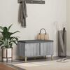 vidaXL Panca per ingresso con cuscino Grigio Sonoma 80 x 38 x 46 cm