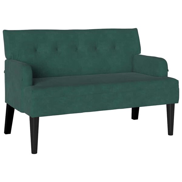vidaXL Panca Chesterfield Verde Scuro 112 x 65.5 x 75 cm Velluto