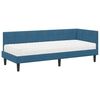 vidaXL Struttura Letto Angolare con Materasso 2 pcs Blu Velluto