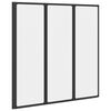 vidaXL Parete doccia Nero 120 x 2 x 117 cm Alluminio e PP
