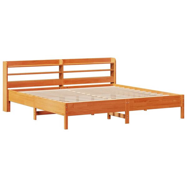 vidaXL Letto senza Materasso Marrone Cera 200x200 cm in Legno di Pino