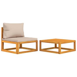 vidaXL Set Divani da Giardino 2pz con Cuscini Legno Massello Acacia