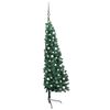vidaXL Albero di Natale a Met&agrave; Preilluminato con Palline Verde 180 cm