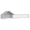 vidaXL Gabbia per Galline con Tetto e Giardino 2 pz Argento