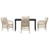 vidaXL Set da Pranzo per Giardino con cuscino 5 pcs Beige polyrattan