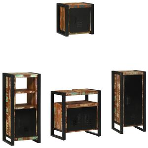 vidaXL Set di mobili per il bagno 4 pz Multicolore e nero