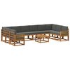 vidaXL Set di divani da esterno 11 pz Naturale e Antracite