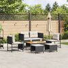 vidaXL Set Divano da Giardino 6 pcs Nero e Crema polyrattan