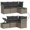vidaXL Set Divani da Giardino 4 pz con Cuscini in Polyrattan Grigio