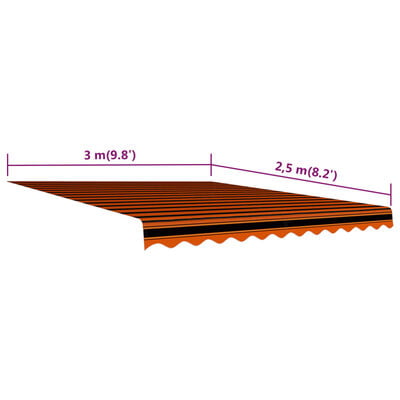 vidaXL Tenda da Sole in Tela Arancione e Marrone 300x250 cm