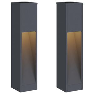 vidaXL Lucina LED Solare da Percorso 2 pz Bianco caldo 18 x 18 x 80 cm
