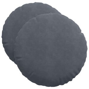 vidaXL Cuscini per Seduta 2 pz Velluto Grigio scuro &Oslash;50 x 19 cm