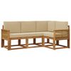 vidaXL Set di divani da esterno 4 pz Naturale e Beige Poliestere