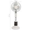 vidaXL Ventilatore Nebulizzatore a Piedistallo 3 Velocit&agrave; Bianco