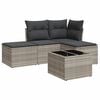 vidaXL Set Divano da Giardino 5pz con Cuscini Grigio Chiaro Polyrattan