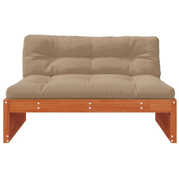 vidaXL Divano Medio da Giardino Legno di pino massiccio Marrone Cera