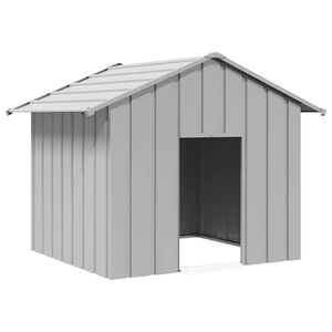 vidaXL Casetta per Cani con Tetto 131x101x102 cm Acciaio Zincato