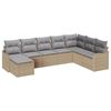 vidaXL Set Divano da Giardino 8 pz Beige polyrattan