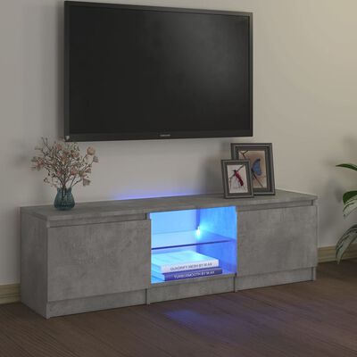 vidaXL Mobile Porta TV con Luci LED Grigio Cemento 120x30x35,5 cm