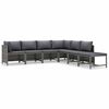 vidaXL Set Divani da Giardino 7 pz con Cuscini in Polyrattan Grigio