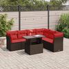 vidaXL Set Divani da Giardino 7pz con Cuscini Marrone Polyrattan Acacia