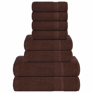vidaXL Set di asciugamani 8 pezzi FROGN Marrone 360 g/m&sup2;