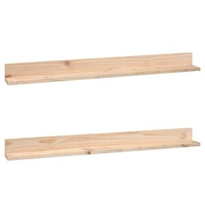 vidaXL Mensole da Parete 2 pz 110x11x9cm in Legno Massello di Pino