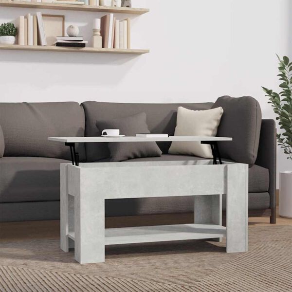 vidaXL Tavolino Salotto Grigio Cemento 101x49x52 cm Legno Multistrato