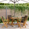 vidaXL Set Pranzo da Giardino 5 pz Nero Polipropilene e Legno Massello
