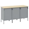 vidaXL Mobile da lavoro 3 pcs Nero e Grigio 150 x 55 x 85 cm