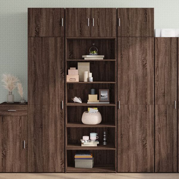 vidaXL Credenza Rovere Marrone 70x41x185 cm in Legno Multistrato