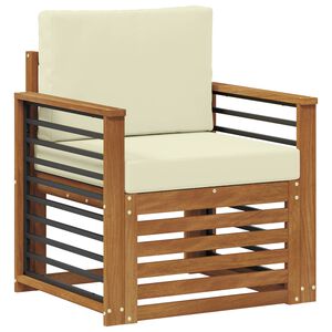 vidaXL Set di divani da esterno con cuscino Naturale 71 x 63 x 73 cm