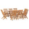 vidaXL Set da Pranzo da Giardino 9 pz Pieghevole in Massello di Teak