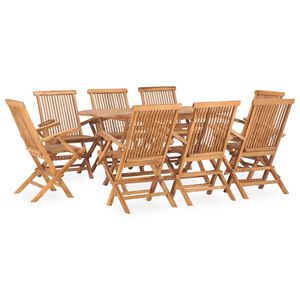 vidaXL Set da Pranzo da Giardino 9 pz Pieghevole in Massello di Teak
